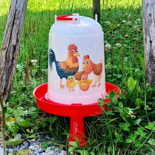 Juoma-automaatti 5L jaloilla- Kanaperhe - punainen